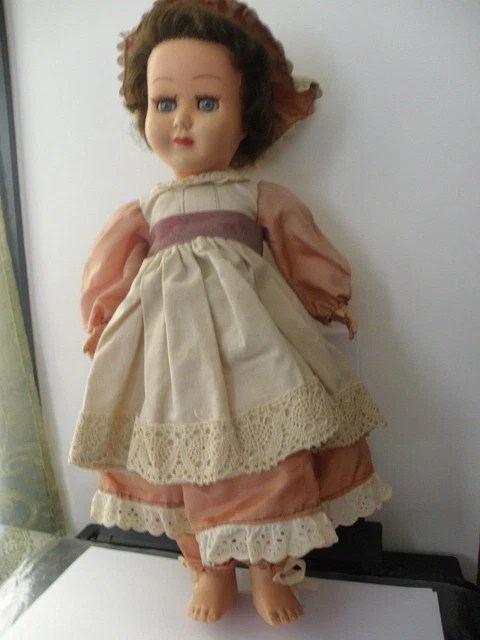 Poupée Ancienne Petitcollin En Celluloïd, Yeux Dormeurs, Années 1930, 44 Cm, France