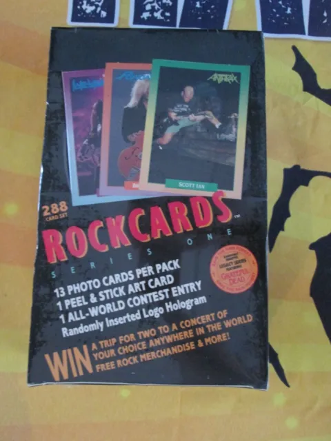 RockCards Series One Box 36 Packs Brockum 1991 Rock Cards Sealed Brand New Metal