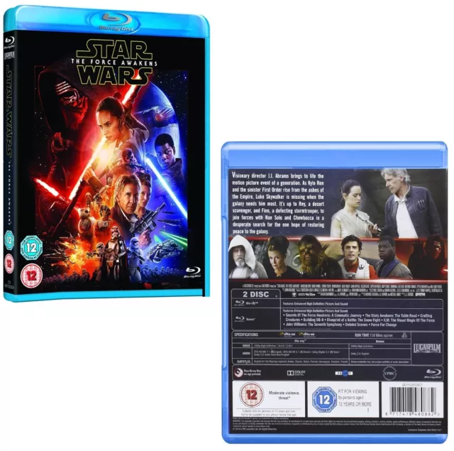 STAR WARS 7 (2015) - VII THE FORCE AWAKENS - RgFree 2D BLU-RAY + BONUS Disc