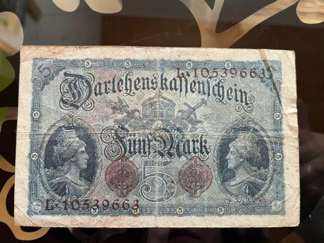 Darlehenskassenschein 5 mark 1914