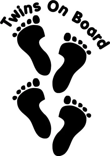 Twins On Board Footprint Car Decal Sticker