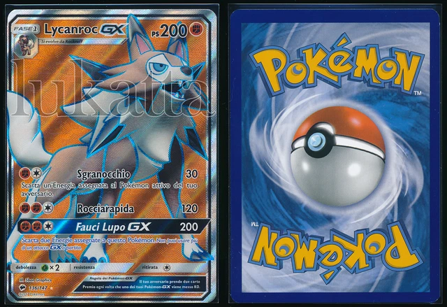 Carta Pokémon Lycanroc GX - Ombre infuocate 136/147 Full Art