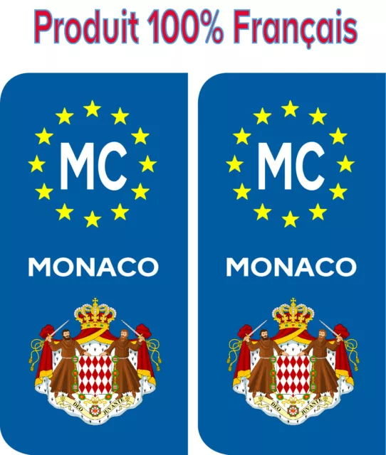 Autocollant Stickers plaque d'immatriculation PRINCIPOTE DE MONACO