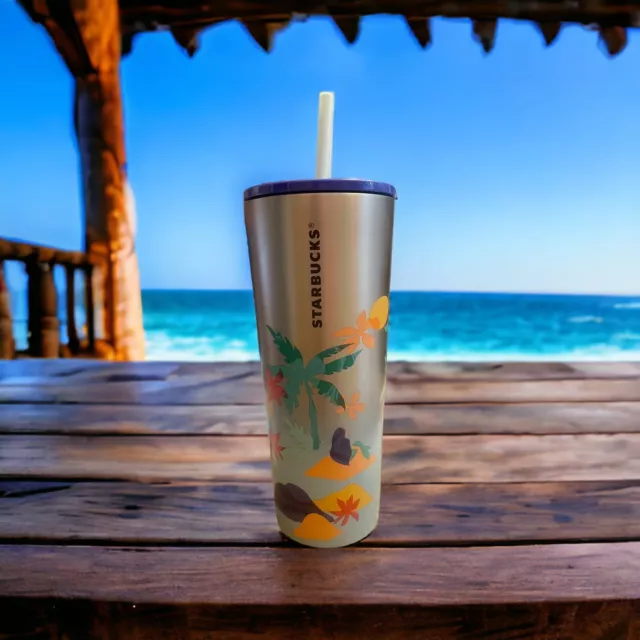 STARBUCKS MERMAID TUMBLER Limited Edition Stainless Steel Beach Scene