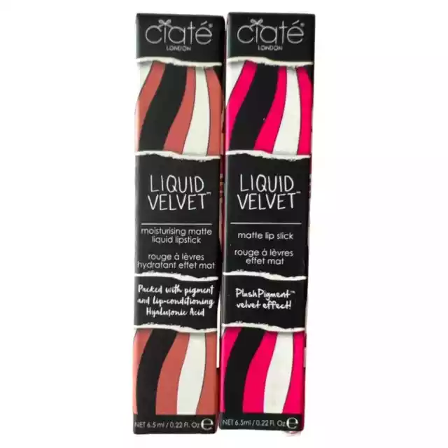 LOT 2 CIATE LONDON Liquid Velvet Matte Lipstick: Sasa Pot & Delight, Full Size