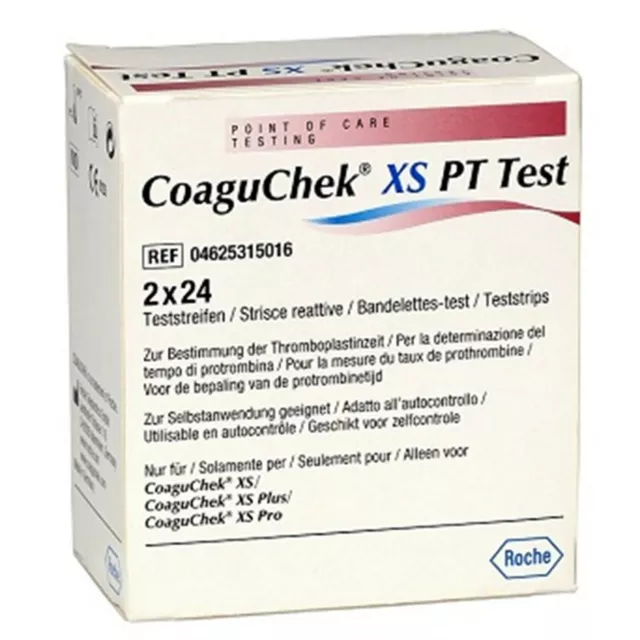 Roche CoaguChek 48 XS PT/INR Test Strips Warfarin CoaguCheck BRAND NEW & SEALED