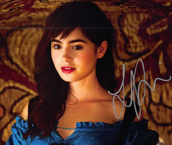 Lily Collins Signed Photo - 8 x 10 Signed Photo w/ COA