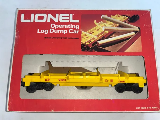 Lionel Operating Union Pacific Log Dump Car 6-9303! For Loader Sawmill Accessory