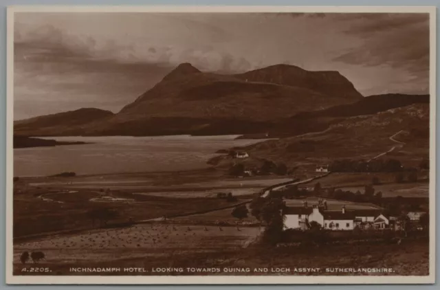 RPPC Inchnadamph Hotel Lairg Quinag Loch Assynt Sutherland Scotland RP Postcard