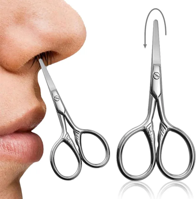 1 Pack Round Tip Nose Hair Scissors, Stainless Steel Safe Head Small...