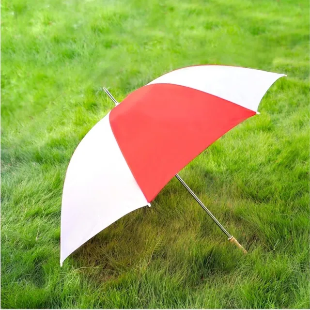 60" Red and White Barton Outdoor Rain Umbrella ^c
