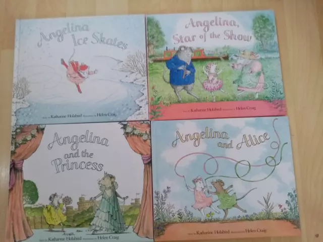 Angelina Ballerina X 4 Book Bundle Hardback Katharine Holabird Helen Craig