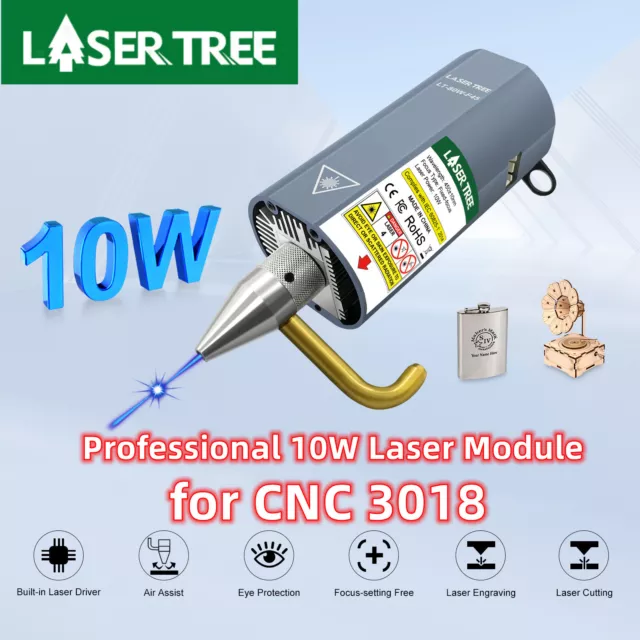 10W Optical Power Laser Engraver/Cutting Module for CNC 3018 Laser Carve Machine