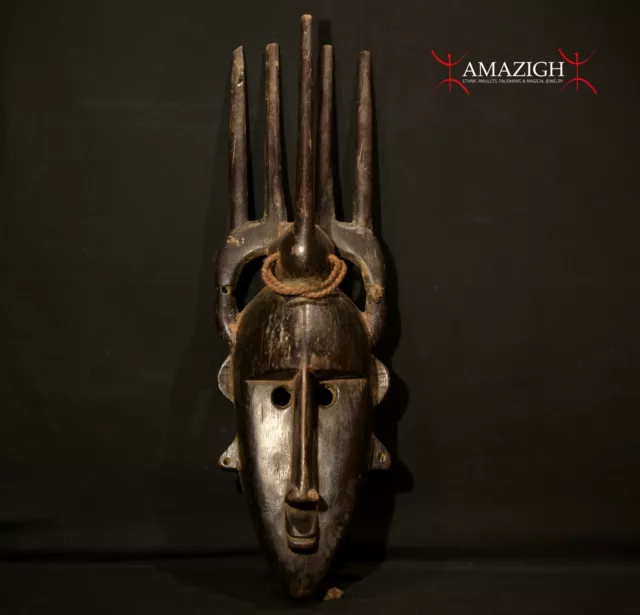 Old Tribally Used Bamana (Bambara) Mask - N'tomo Society - Mali