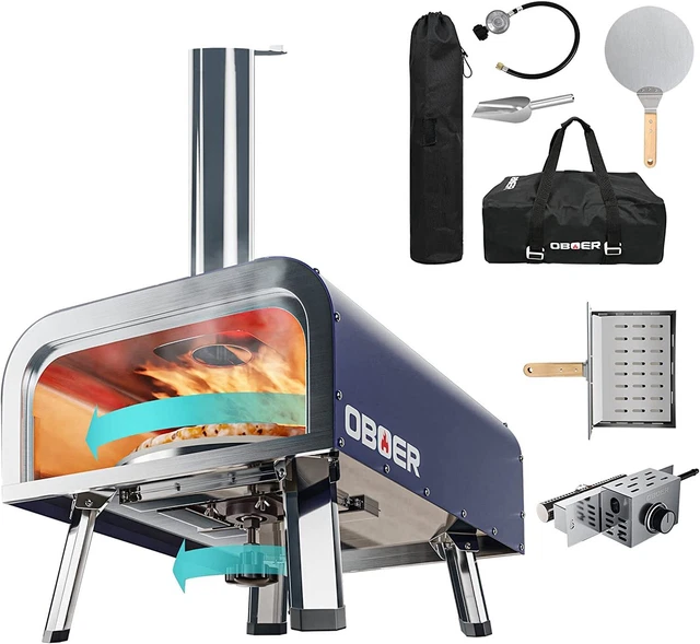 16" Portable Pizza Oven Pizza Maker Grill Propane & Wood Fired Outdoor full kit