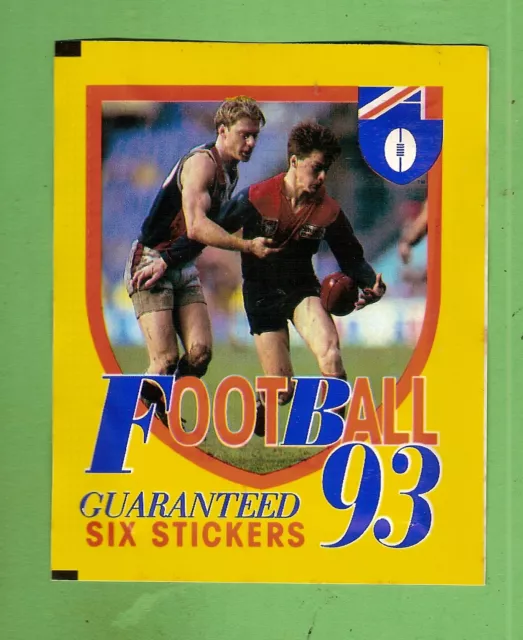 #Tt. Unopened 1993 Select  Afl Sticker Pack -  Melbourne  & St Kilda  Front