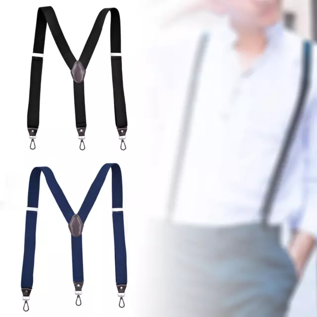 Fashion Suspenders Pants Y Back Heavy Duty Trouser Unisex Mens Hooks