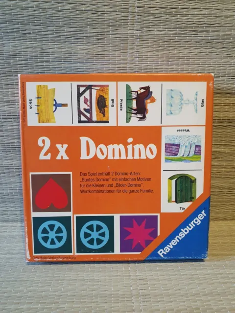 2 x Domino - Ravensburger 1975 Vintage Bilder Wörter Lege Kinderspiel ab 4 Jahre