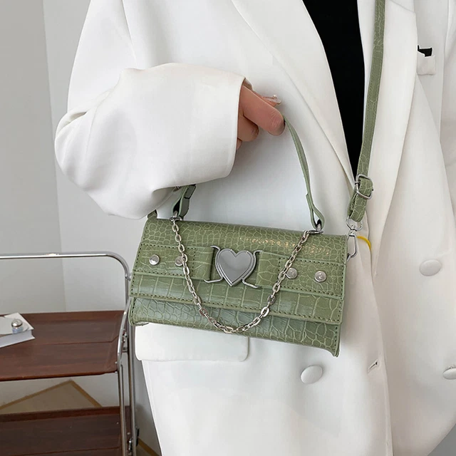 Women Alligator Pattern Shoulder Bag PU Leather Top-Handle Handbag Crossbody Bag