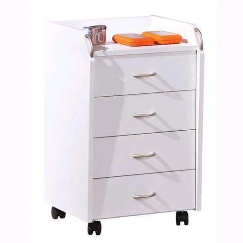 Cassettiera 4 Cassetti Con Ruote  Cm.40X36X65H Bianca
