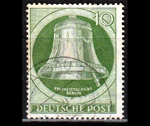 Berlin Mi. Nr  83 von 1951 gestempelt Freiheitsglocke Klöppel rechts