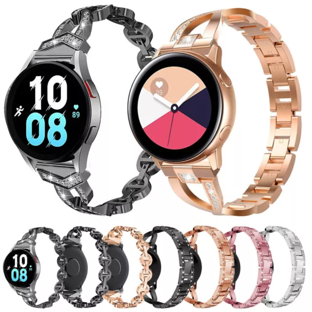 Strap For Samsung Galaxy Watch 3 41mm 4 Classic 40 44mm 42 46mm Bling Metal Band