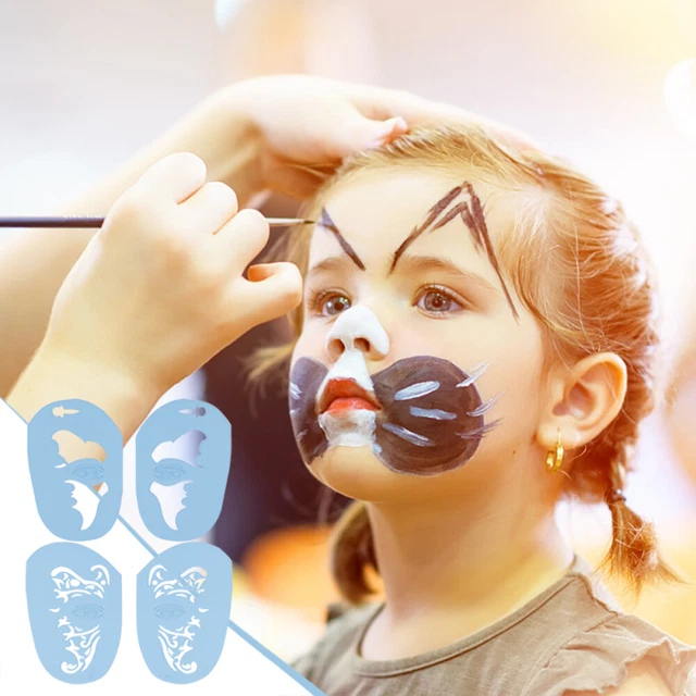2 piezas plantillas de cara pintadas La mascota plantillas de maquillaje azul