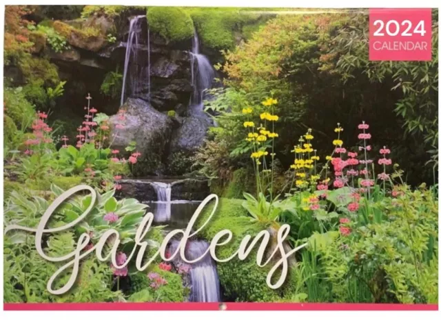 2024 A3 Large Print Calendar Month To View Wall Hanging Planner 7 Column Gardens