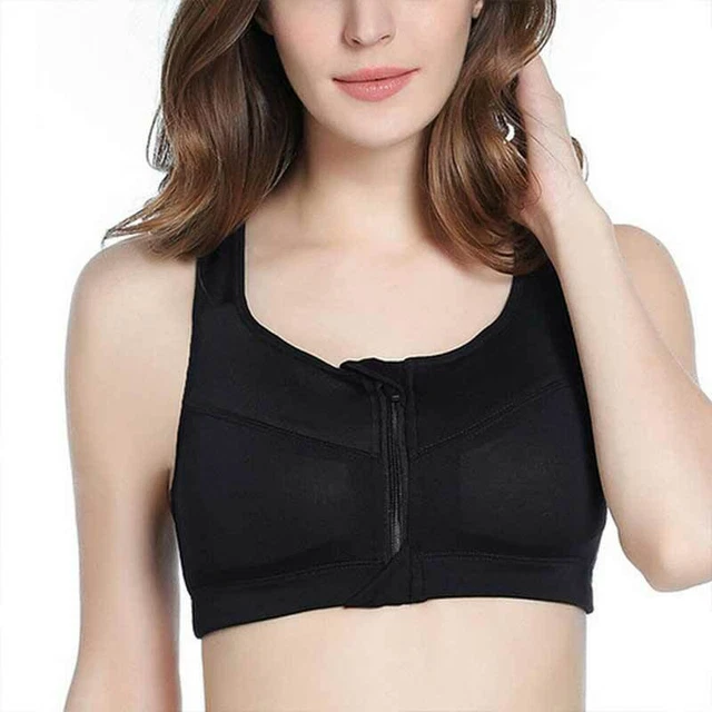 Damen Sport BH Push Up Ohne Bügel Vorderverschluss Fitness Joggen Yoga Bra 3