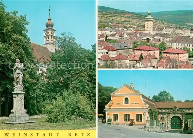 73625401 Retz Statue Kirche Panorama Schloss Gasthaus Retz