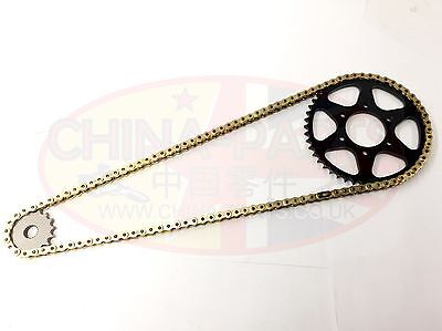 Heavy Duty Chain and Sprockets GOLD for Superbyke RMR 125 ( Rear Drum Models)