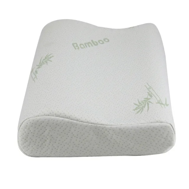 Luxury Bamboo Contour Pillow Anti Bacterial Support Memory Foam Fabric Fibre Bed