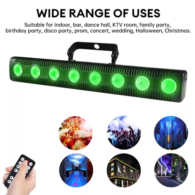 RGB Wall Wash Bar Light 8 LED DMX Stage Color Mixing Strip Party DJ Disco Lamp