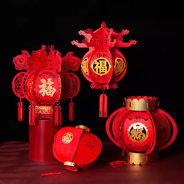 1PC Traditional Chinese Red Lantern Chinese New Year Decoration Red Lantern
