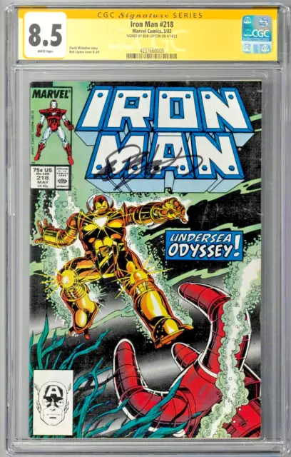 Iron Man #218 CGC SS 8.5 (May 1987, Marvel) Signed by Bob Layton, Deep Sea Armor