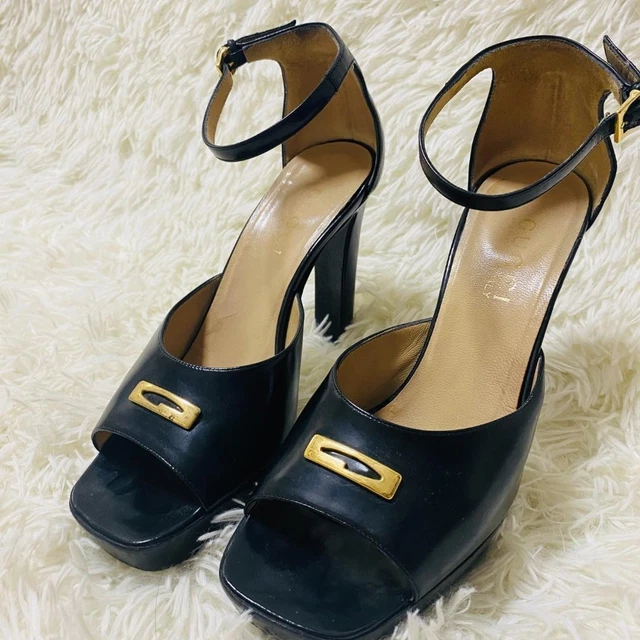 Erocalli Gold Strappy High Heel Sandals - Square Open Toe, Ankle Strap, 3.5" Heels, Party Wedding Shoes