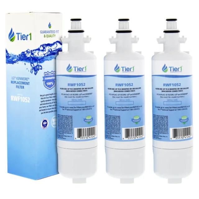 Fits LG LT700P Kenmore 46-9690 ADQ36006101 - Comparable Tier1 Water Filter 3PK