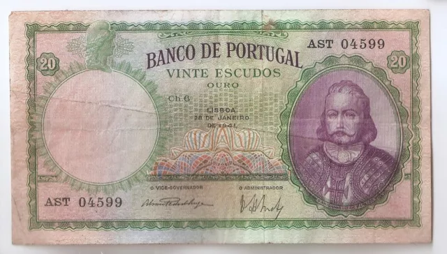 Portugal 20 escudos 1941 Rare!!!