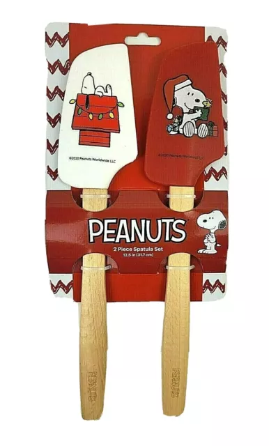 Peanuts Snoopy Woodstock Holiday Christmas Silicone Large Spatula 2 Set Pack