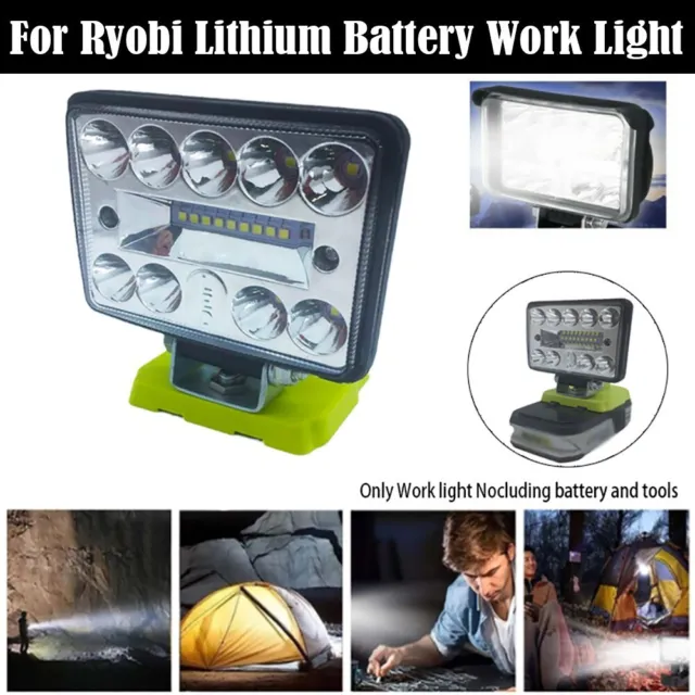 Lampe de travail DEL polyvalente et portable pour lampe à outils Ryobi 18V 30W