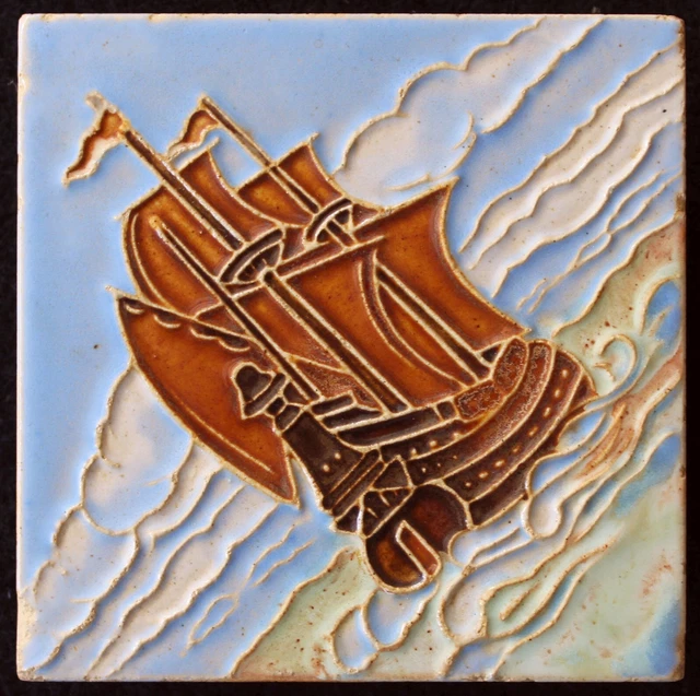 Attractive Original  antique Art Deco tile C 1930 Jeffrey Tiles England 2