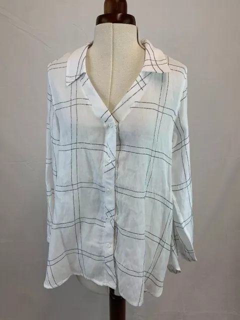 Semiology Greek Semi Sheer Ladies White Shirt New With Tags Size Small