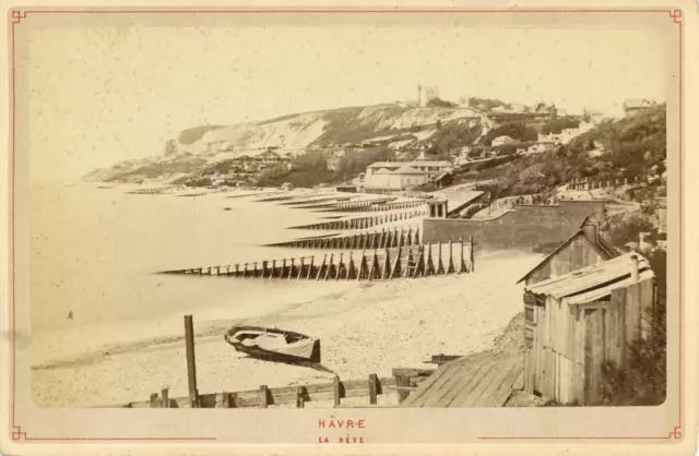 Le Havre, La Hève  Vintage albumen print.  Haute Normandie. Seine Maritime  Ti