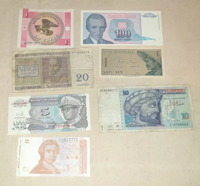 Lot De Billets De Banque Etrangers Dont Du Kirghistan - Yougoslavie - Croatie