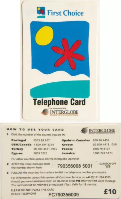 UK Telefonkarte - erste Wahl £ 10, Interglobe