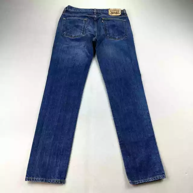 Levis 514 Jeans Mens 32 Blue Denim Straight Leg Fit Medium Stone Wash Red Tab