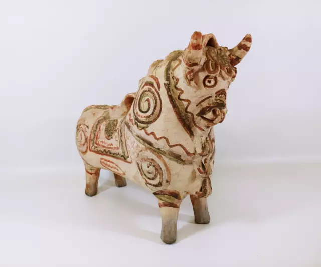 Antique Torito de Pucara Peruvian Bull Pottery Vase Vessel Terracotta Cow