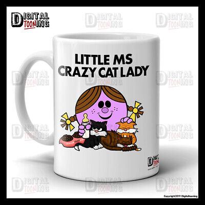Little Ms Crazy Cat Lady Mug Funny Cats Meow Christmas Xmas Secret Santa Gift