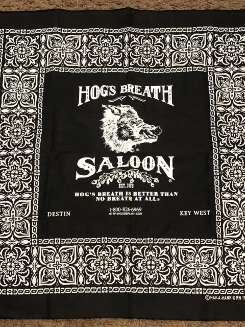 Hog’s Breath Saloon Bandana 21X21 Destin Key West 100% cotton USA Hog’s Breath Saloon Bandana 21X21 Destin Key West 100% cotton USA