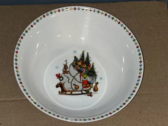Dr Seuss The Grinch Stole Christmas Ceramic Serving Bowl 9 White